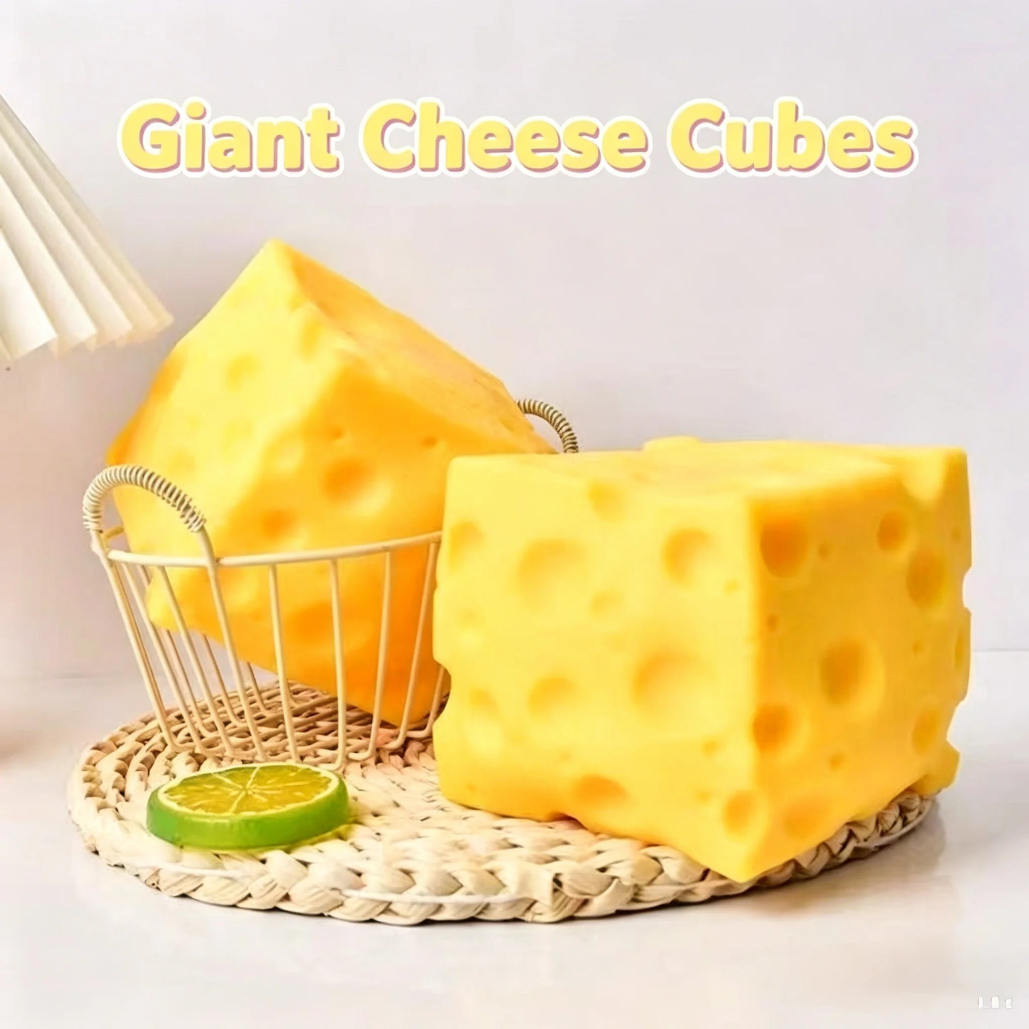 Dark Yellow Cheese Cube Stress Ball Slow Shapeable Squeeze Ball Rebound Sensory Fidget Toys for Kids and Adults Relaxing Gifts