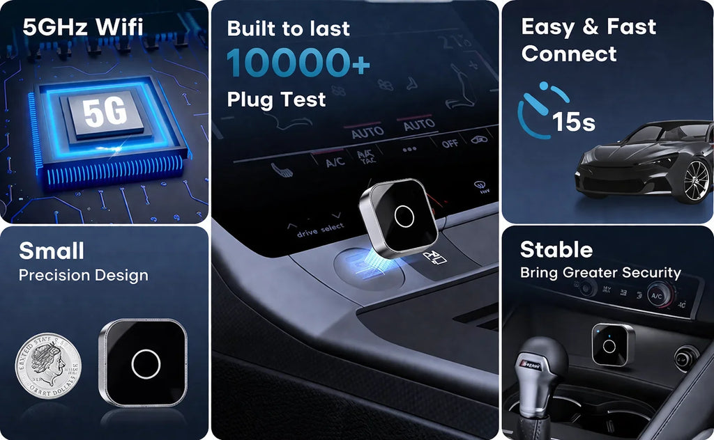 2in1 Wireless CarPlay Dongle Wireless Android Auto Adapter AI Smart Box Car Intelligent Systems For Car With Wired CarPlay