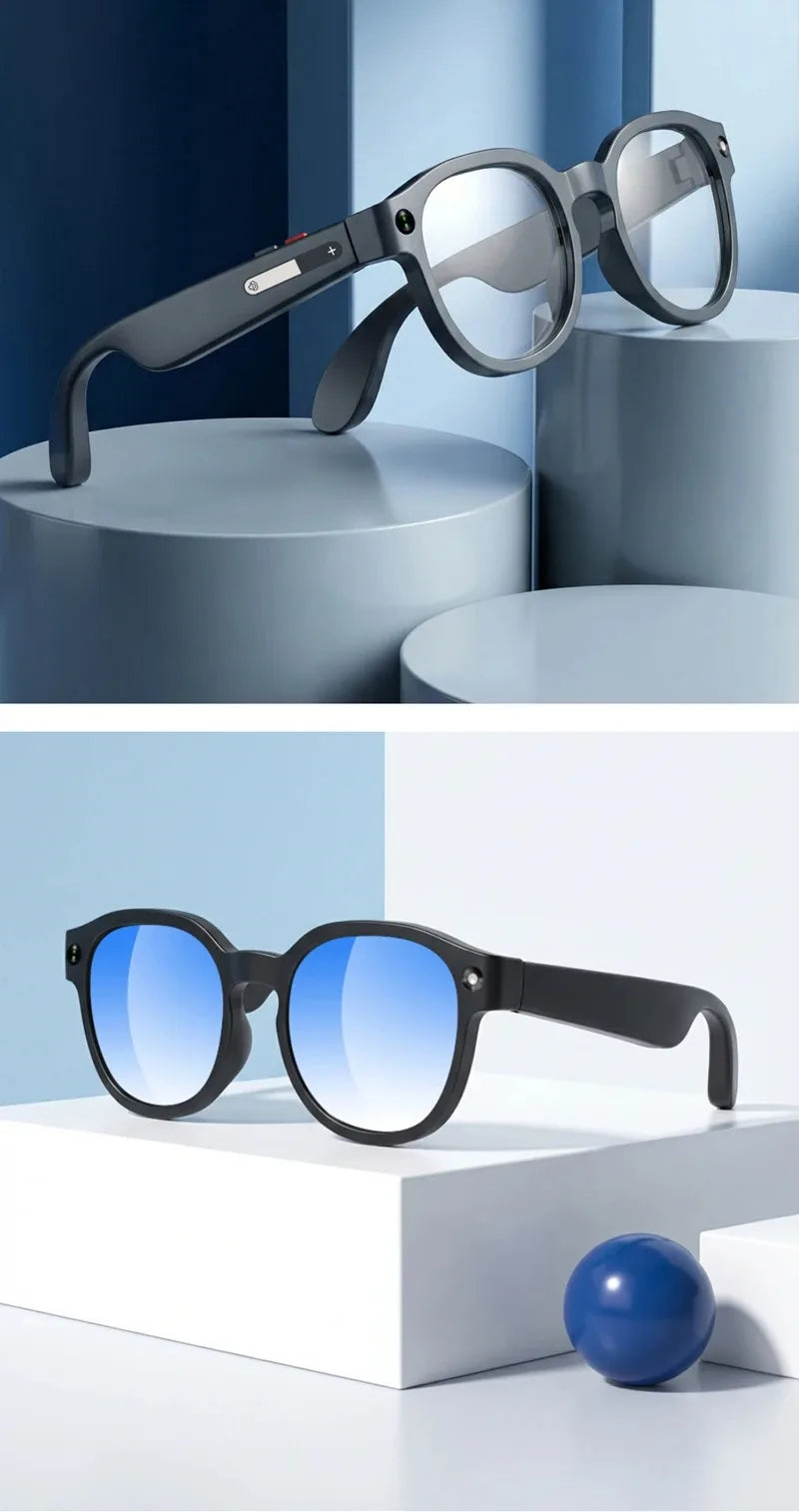 2026 New AI Smart Glasses AI Translation 8MP HD Camera 4K Shooting Image Bluetooth Call Recording Music Smart Sunglasses
