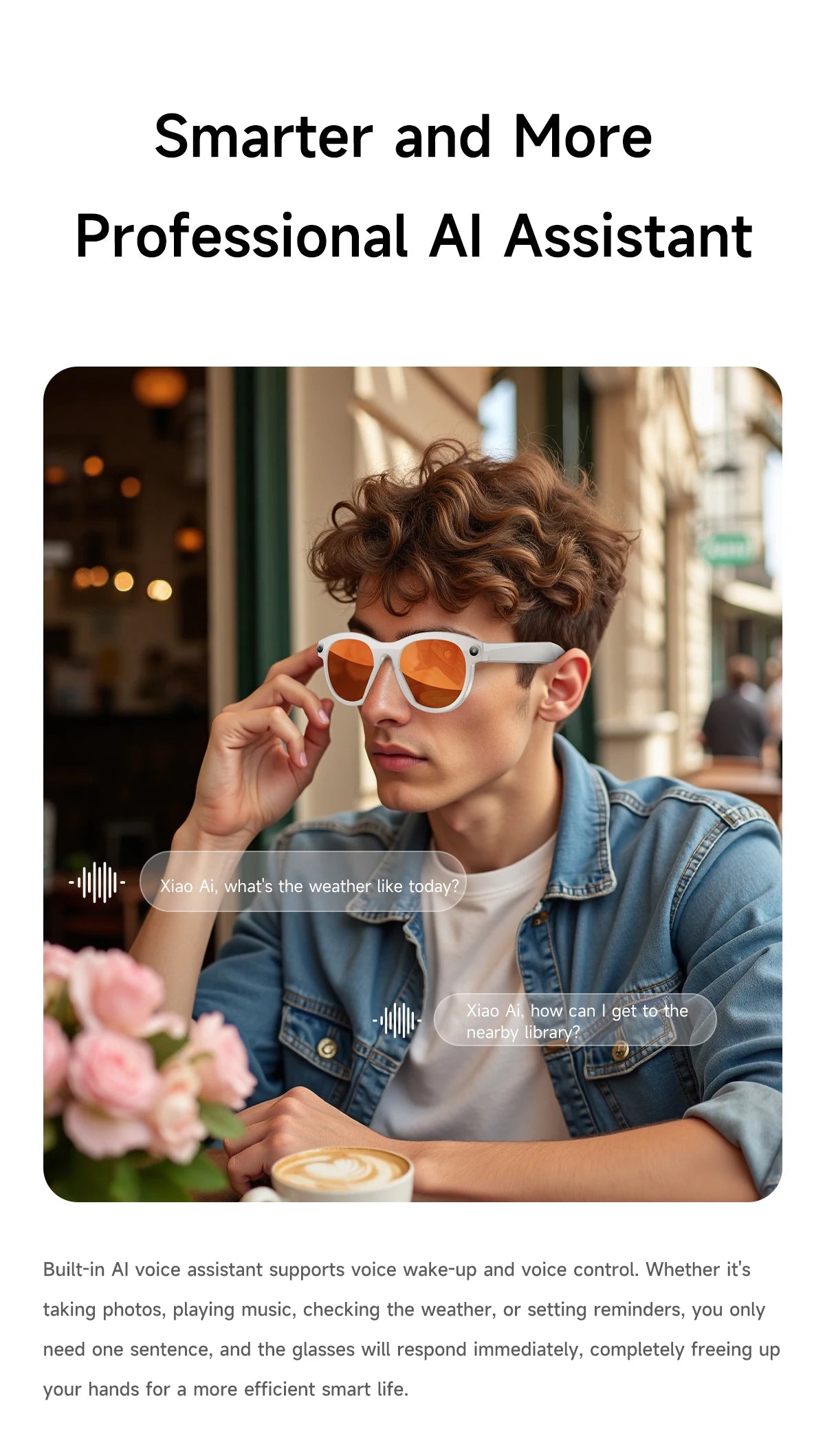 2026 New AI Smart Glasses for Photography And Video Intelligent Interactive Translation Feature Compatible with IOS And Android