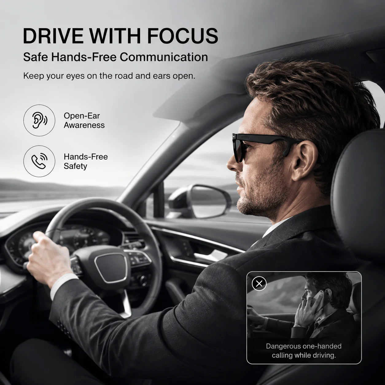 AiMB V6 Max AI Smart Glasses Blue Light Blocking UV400 Bluetooth 5.4 Voice Assistant Music Calls Dual Speakers Camera Control