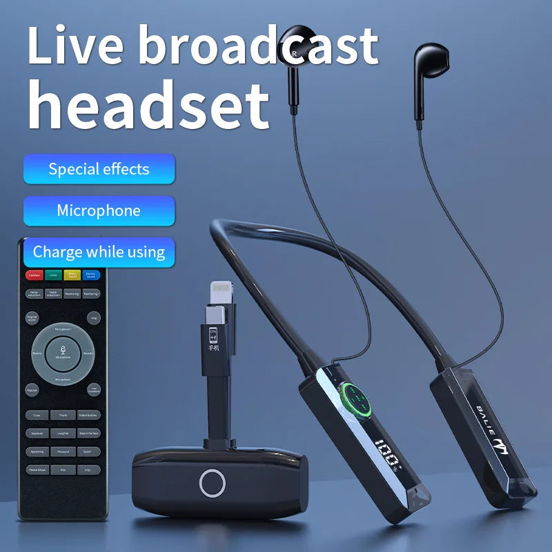 The all-in-one headset and microphone live streaming kit has a built-in microphone and ear return for overseas Tiktok live strea