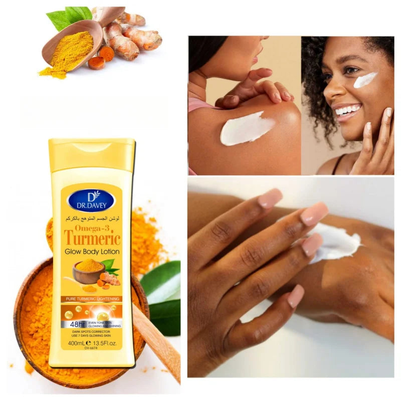 400ML Turmeric Body Lotion Large Capacity Four Seasons Moisturizing Body Lotion Refreshing Non-Greasy Fragrance