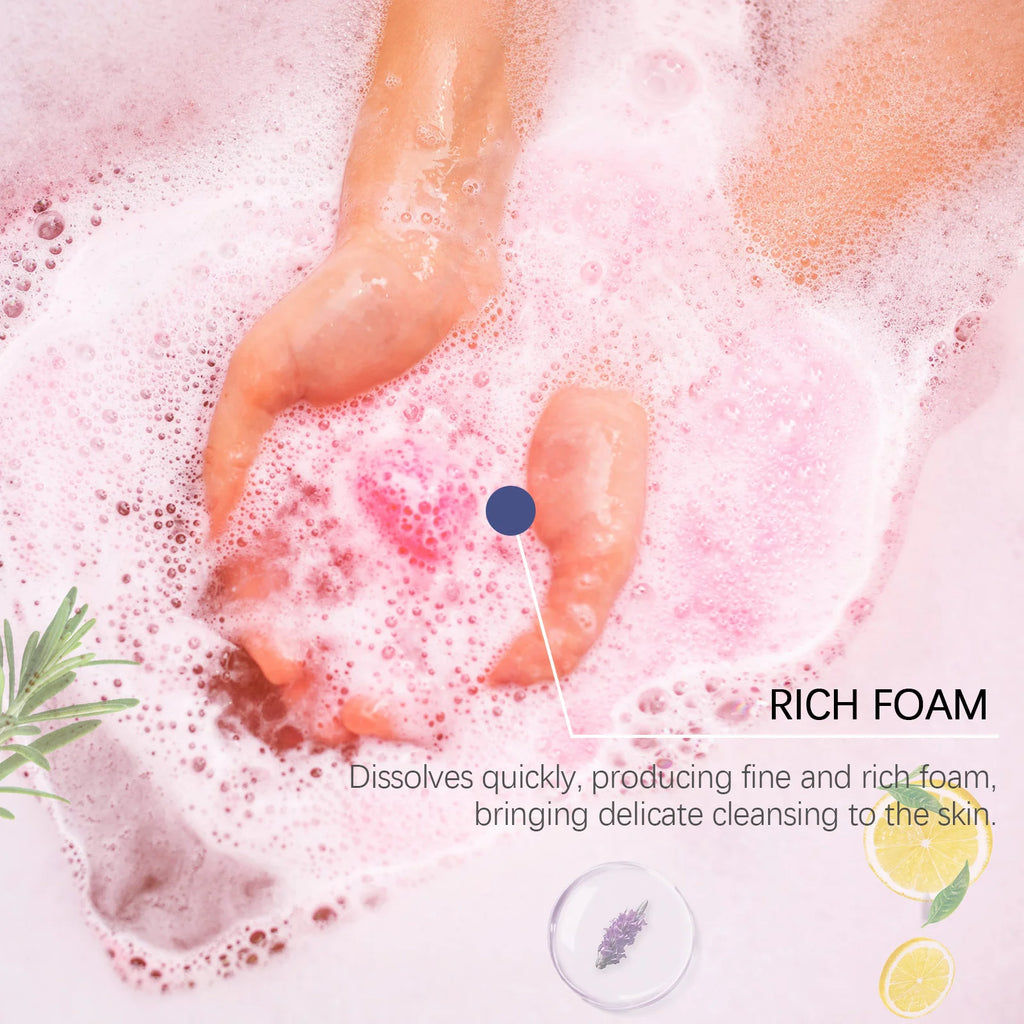 6pcs Fragrant Bath Bombs Moisturize Skin Exfoliating Deep Cleansing Body Relaxing Spa Stress Relief Handmade Natural Bath Ball