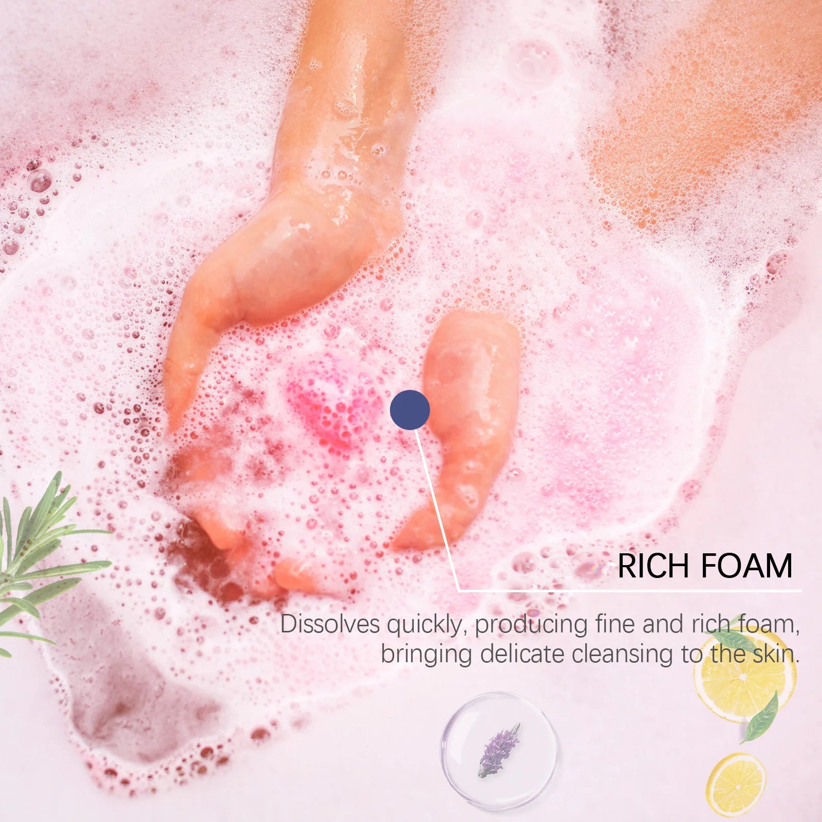 6pcs Fragrant Bath Bombs Moisturize Skin Exfoliating Deep Cleansing Body Relaxing Spa Stress Relief Handmade Natural Bath Ball