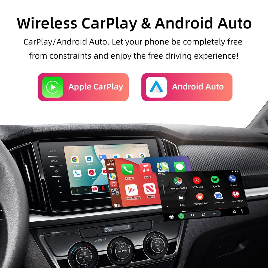 3-in-1 System Android 13 Car Video Ai Box for Wireless CarPlay Adapter/Android Auto, Ai Box Carplay with GPS, Bluetooth, Wifi