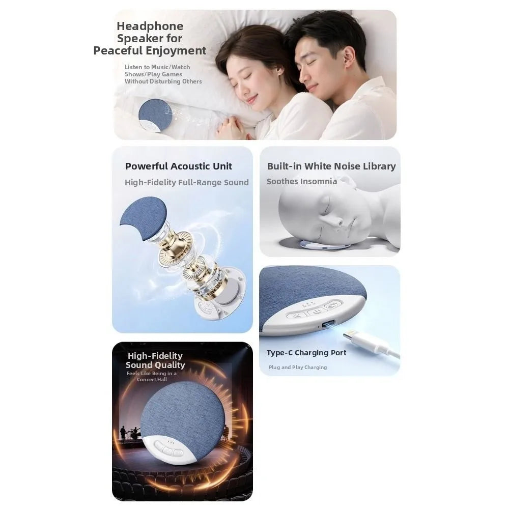 Bluetooth 5.3 Under Pillow Bluetooth Speaker HiFi Stereo Sound 3-Level Timer Wireless Sleeping Speaker Ultra-Thin