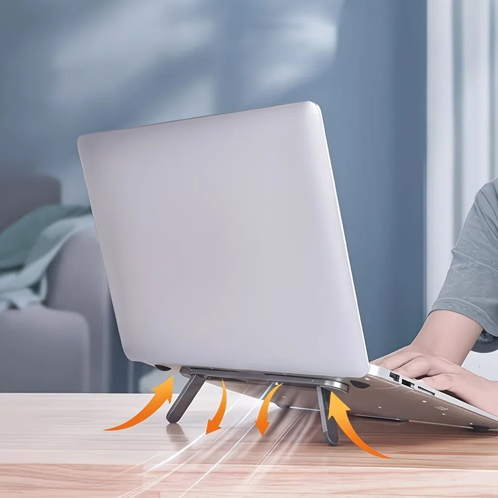 1 portable laptop stand, foldable laptop support, adjustable laptop stand, durable PP material