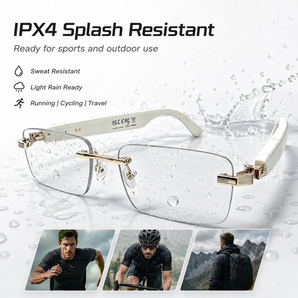 AI Smart Bluetooth Glasses Sunglasses Smartglasses Open Ear Audio Dual Mic ENC Photochromic UV400 Blue Light for Driving Use