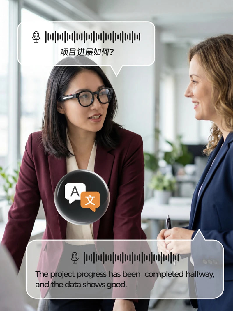 AI Smart Glasses Translation Glasses 8MP HD Camera 4K Shooting Image Bluetooth Call Recording Music Photo Recognition Sunglasses
