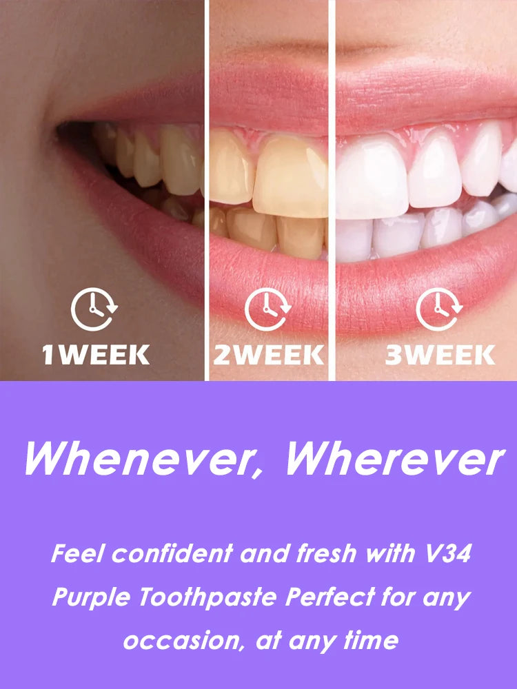 V34 Whitening Toothpaste Instant Teeth Whitening Tooth Stain Tartar Removal Oral