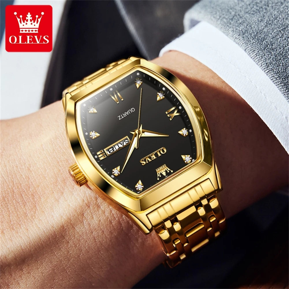 Luxury 🔥🔥 OLEVS 5528 Mens Watch Original Brand Business Quartz Watch Waterproof Luminous Watch For Man
