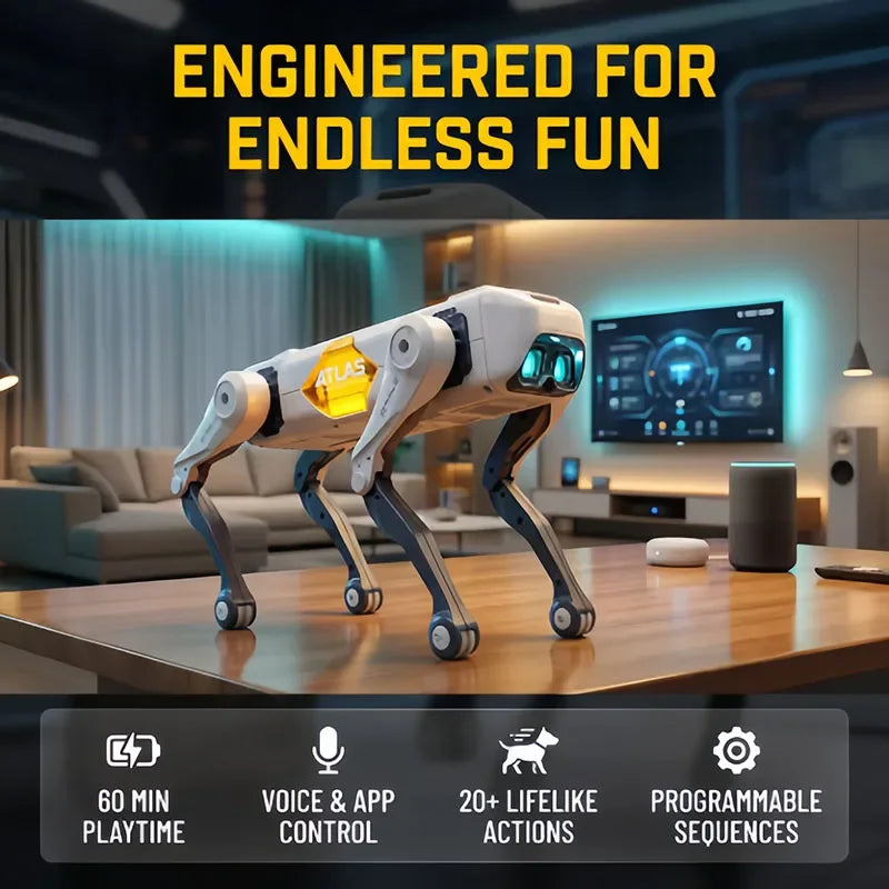 NEW AI RC Smart Robot Dog, Voice & APP Control, Programming, Dancing, Singing, 1200mAh Battery，for Kids Gift & Companion