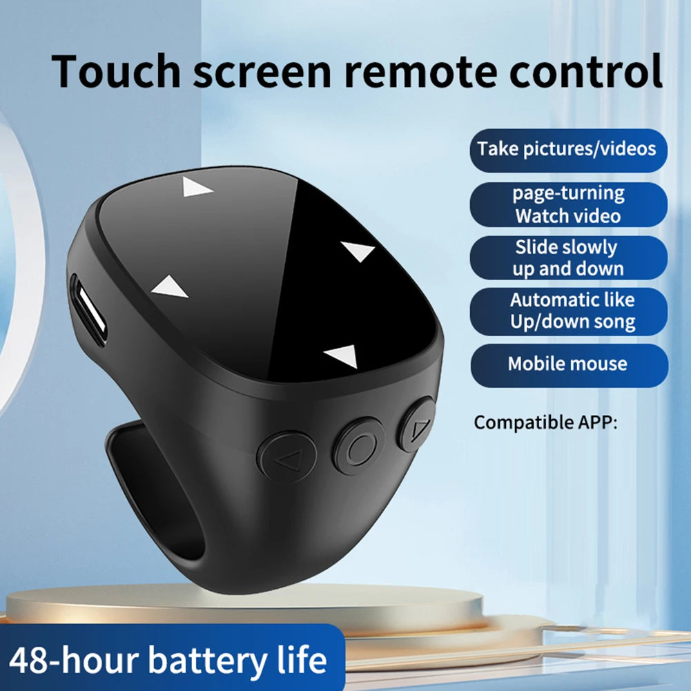 Fingertip Wireless Remote Control for TikTok,Touch Screen Page Turner Video Scrolling Selfie Mice Video for iPad Phone Accessory