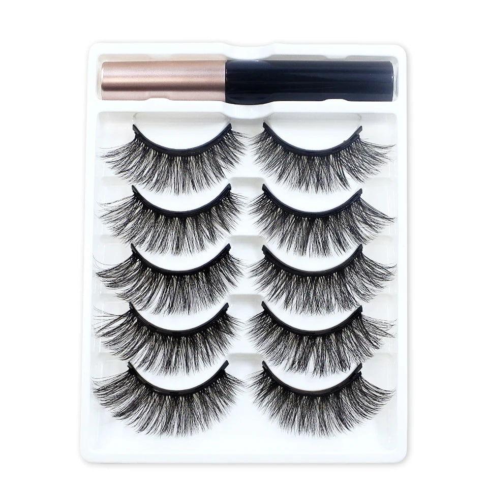 REDSIREN Natural Magnetic Lashes Makeup 1/5Pairs Reusable Magnetic  Eyelashes and Eyeliner Kit