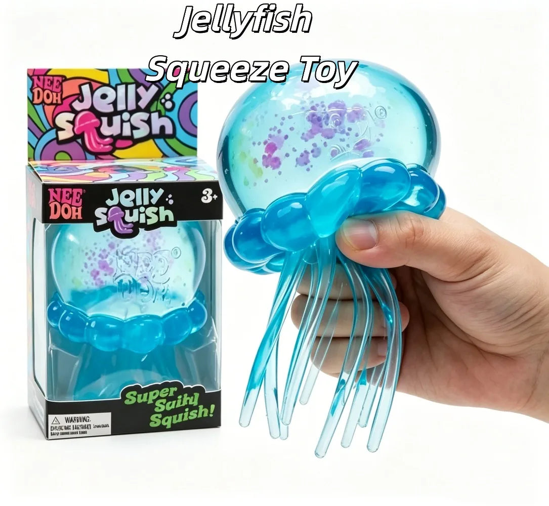 Jellyfish Squish Toy, Soft and Squishy Sensory Toy for Stress Relief, Popular Gift for All Ages