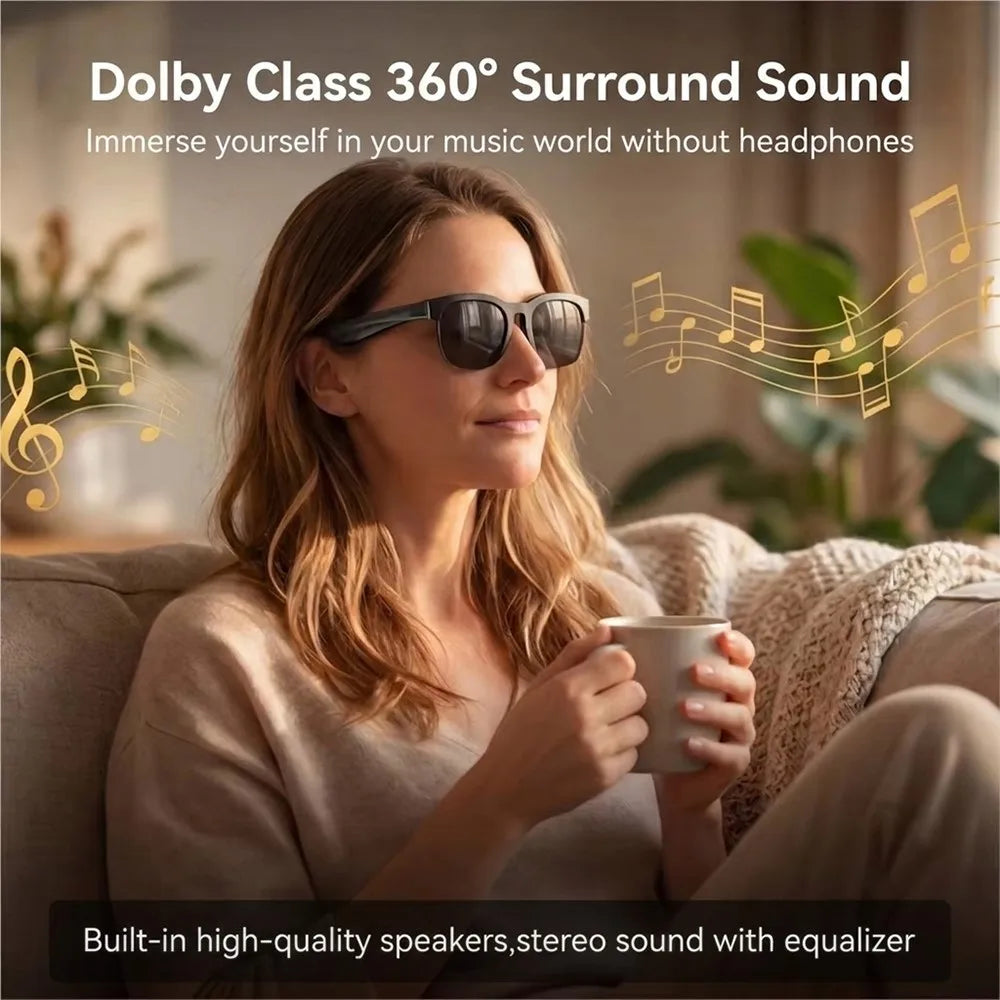 AI Smart Glasses Translation Hands-Free Calling AI Chat Logging Music Playback Men Bluetooth Sunglasses Touch Control Camera