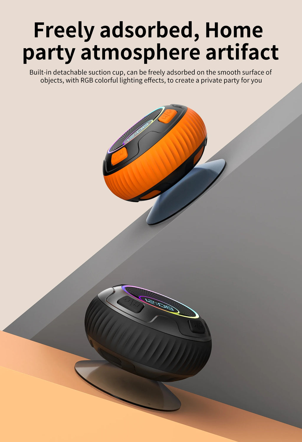 s3 Bluetooth Shower Speakers subwoofer Wireless Speaker S5 IPX7 Waterproof ENC Speakers IPX7 Waterproof Built-in Mic 10 hours