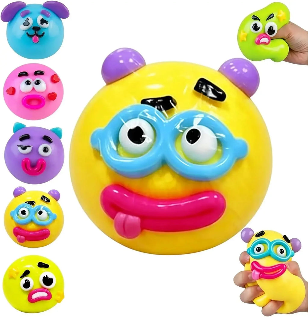 Smushers Squishy, Cute Easy Squeezy Squishy Funny Face Swap Fidget Balls for Adults Anxiety Relief, Fun Sensory Gifts