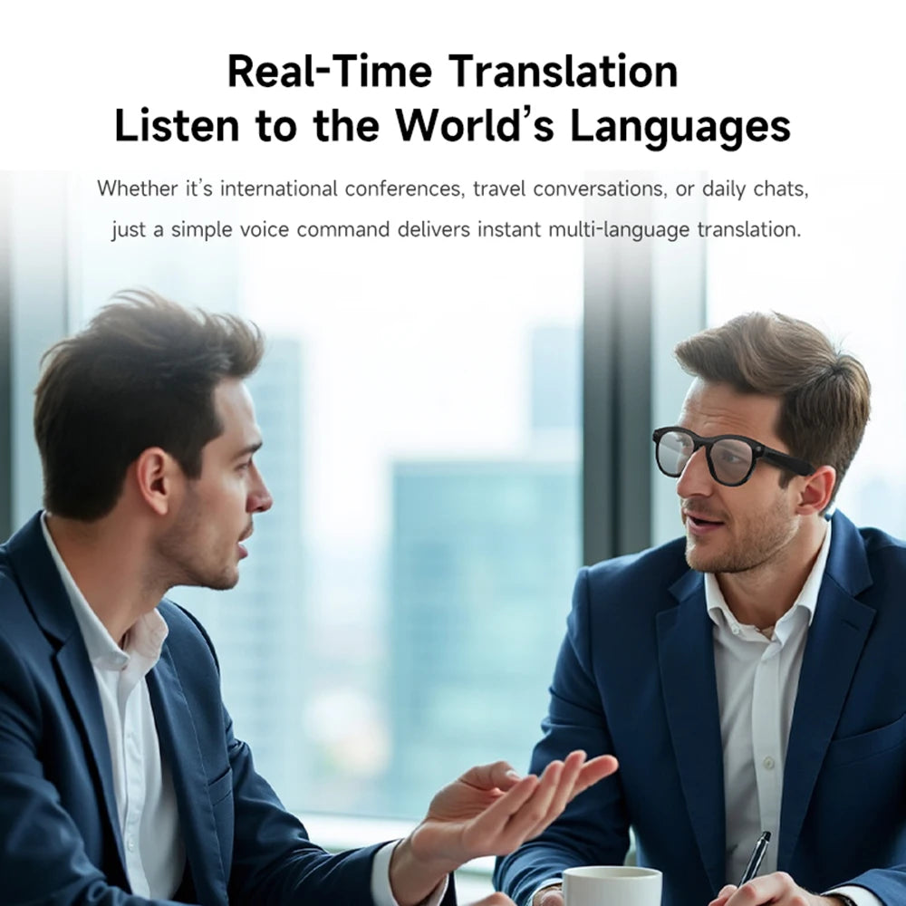 2026 New AI Smart Glasses for Men Women HD Camera 1080P Video AI Voice Assistant Translation Music Playback Bluetooth Calling