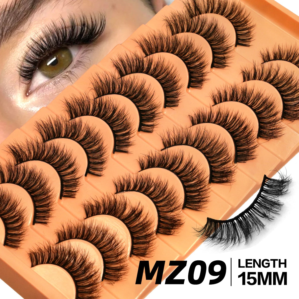 GROINNEYA Fluffy Eyelashes Cat Eye Style Long Lasting Dramatic 3D Faux Mink Eyelashes Volume Thick Long lashes Extension