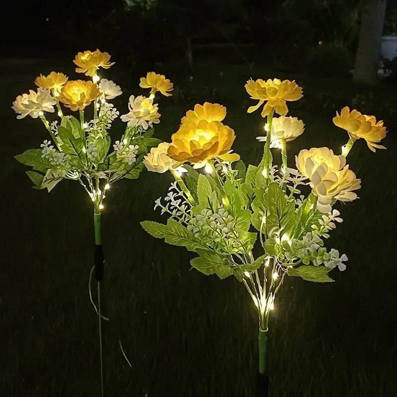 Solar Lights Outdoor Lighting Solar Garden Light Snow Lotus Flower Lawn Lamp for Yard Patio Flower Party Lamp Wedding Christmas