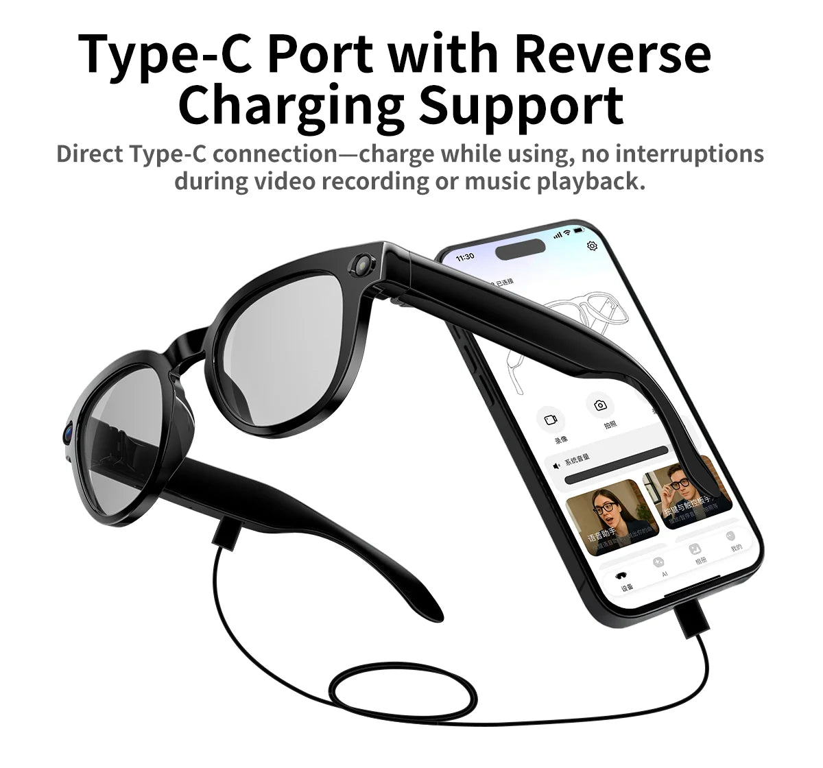 2026 New AI Smart Glasses with Video Camera Outdoor Sunglasses Wi-Fi Transfer BT Calling Audio Record Smart Wearable Headset