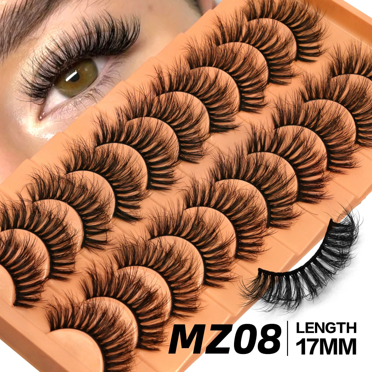 GROINNEYA Fluffy Eyelashes Cat Eye Style Long Lasting Dramatic 3D Faux Mink Eyelashes Volume Thick Long lashes Extension
