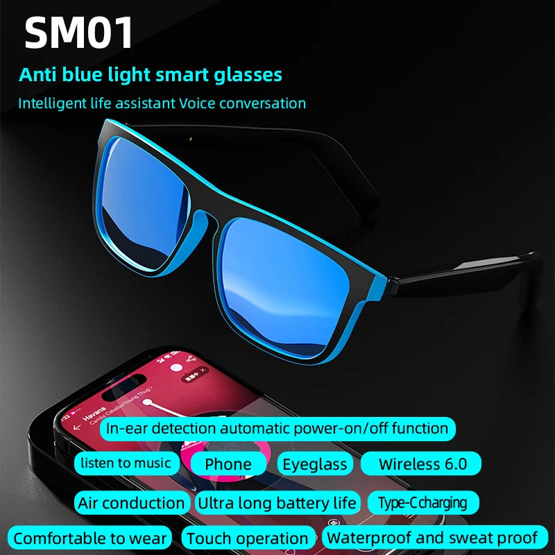 Lenovo AI Intelligent Sunglasses For Men And Women Polarized Anti Uv Sunglasses Air Conduction AI Intelligent Glasses