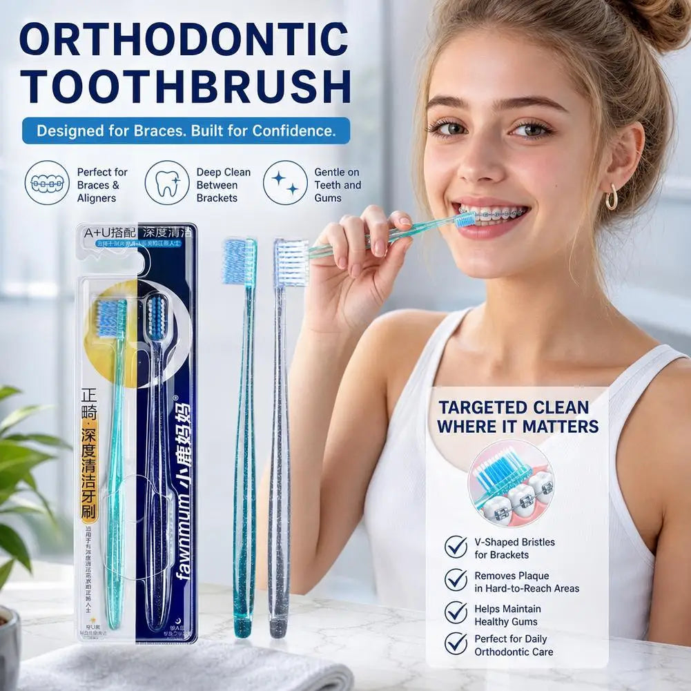 2Pcs  Toothbrush  Soft Bristle