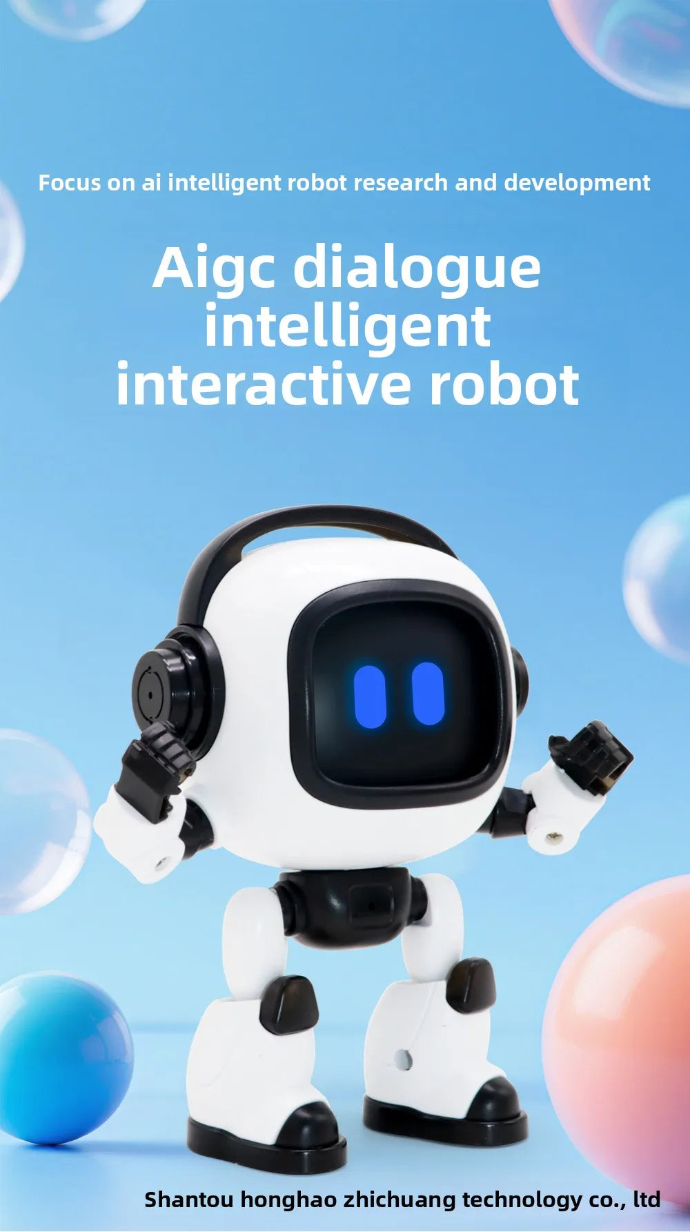AI Interactive Desk Robot with Voice Recognition Feature Talking Companion, Learning Games, Educational Toy for Kids