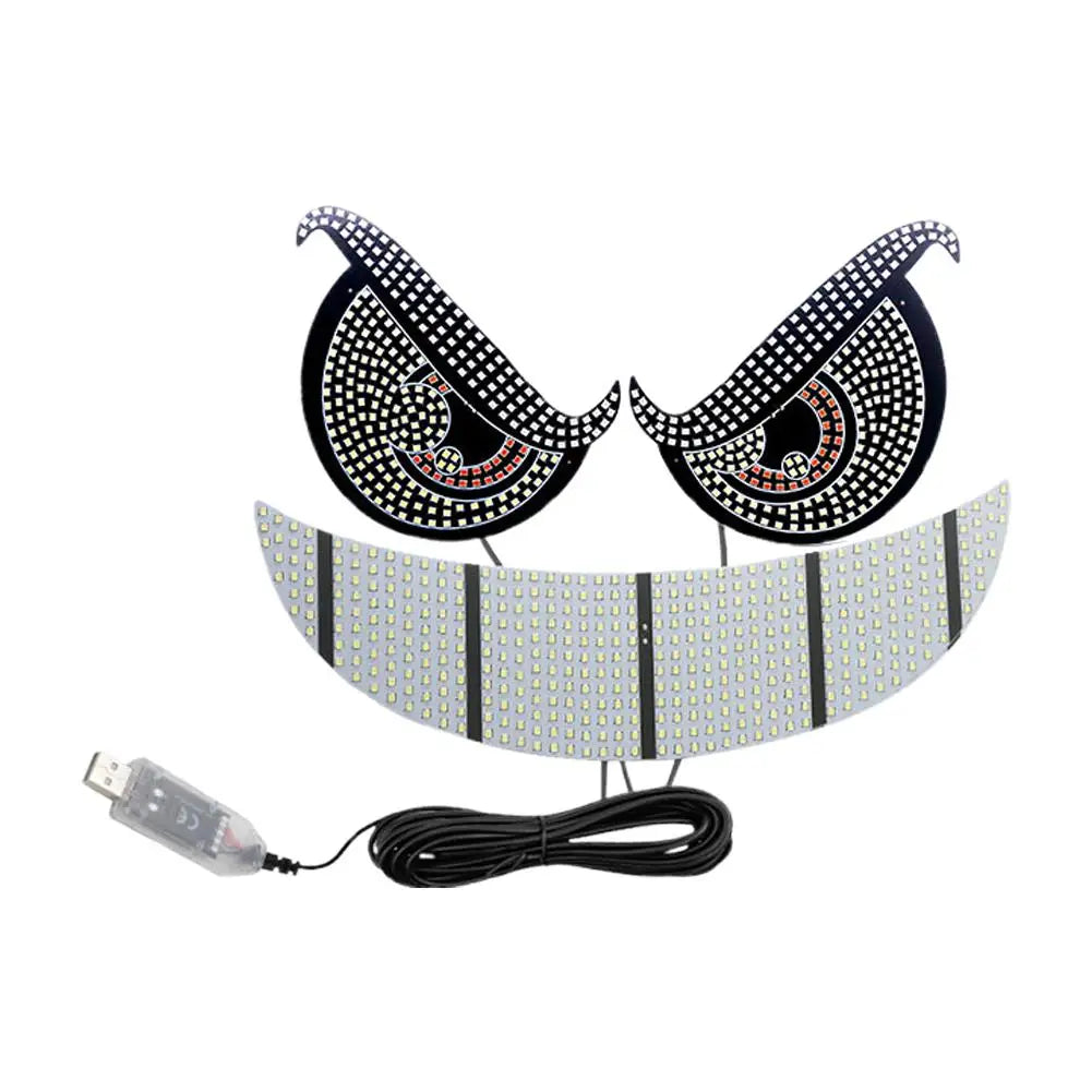 New Car Dynamic Devil's Eye Light LED Rear Windshield Decorative Warning Light With 11 Modes For Auto Modification Accessories