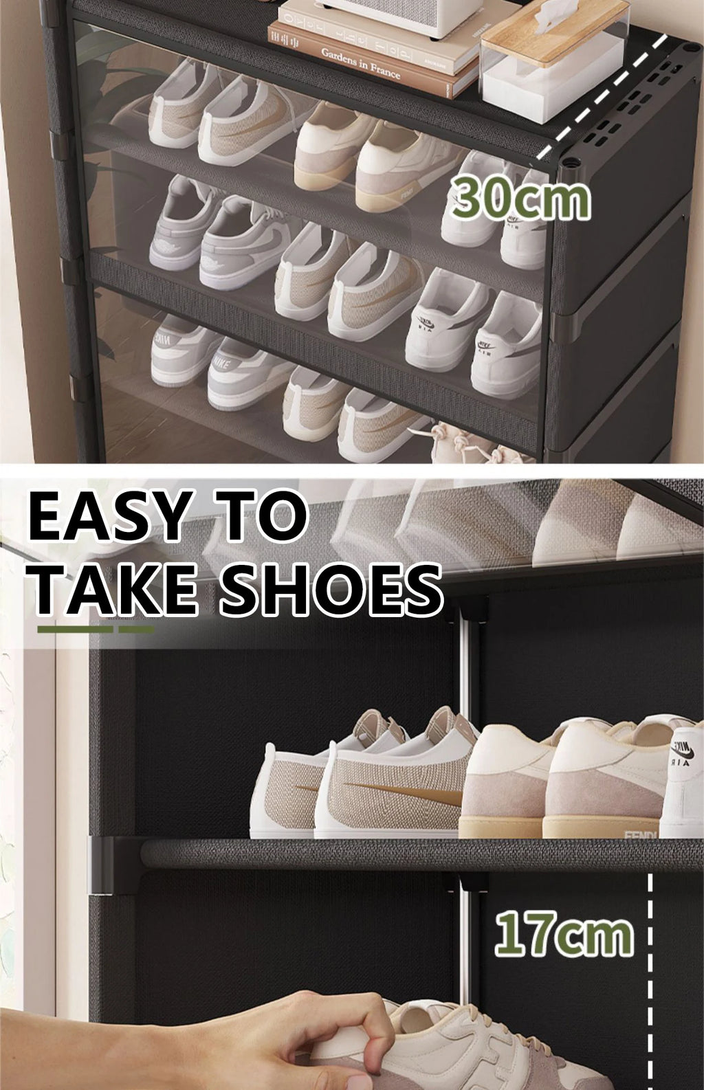5/7-Layer Shoe Cabinet Dustproof Shoe Rack Shoe Hanger Organizer Shelf Holder Shoe Storage Cabinet Space Saving With Clear Lid