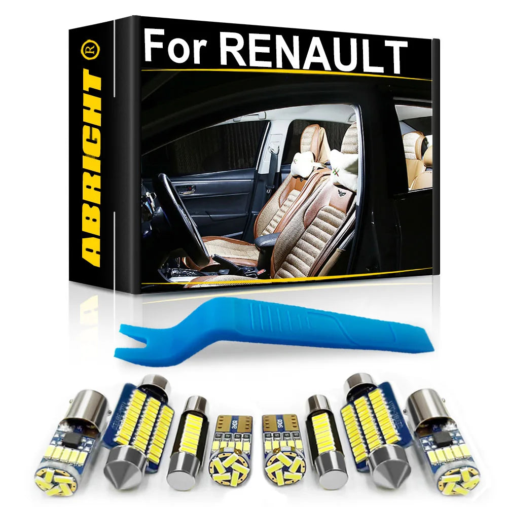 ABRIGHT Car Interior LED Light For RENAULT Laguna 2 3 Coupe Clio Megane 1 2 3 4 CC Scenic Grand Scenic Espace Accessories Canbus