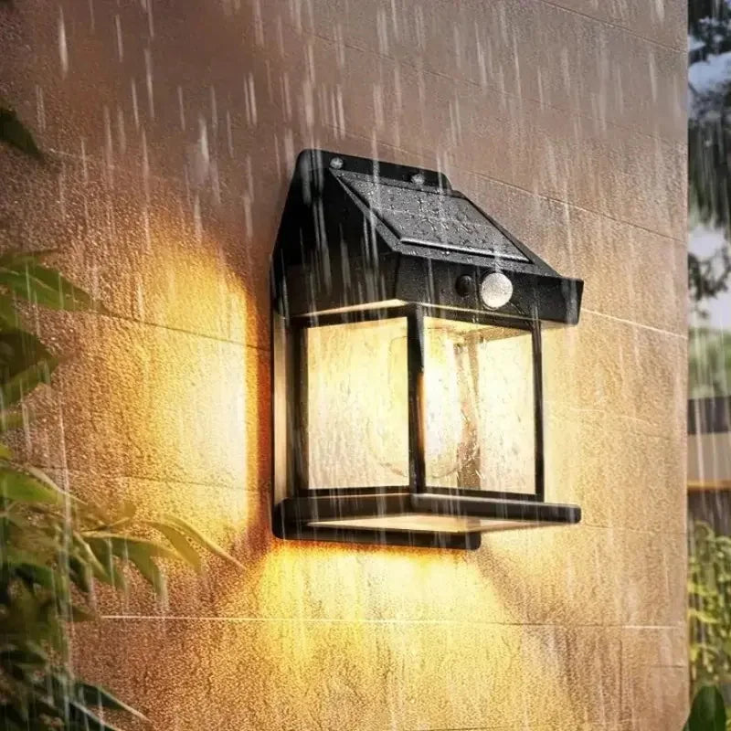 Powerful Outdoor Solar Lamp Garden Solar Powered light with Motion Sensor Waterproof Led Lighting External Decoration Warm White