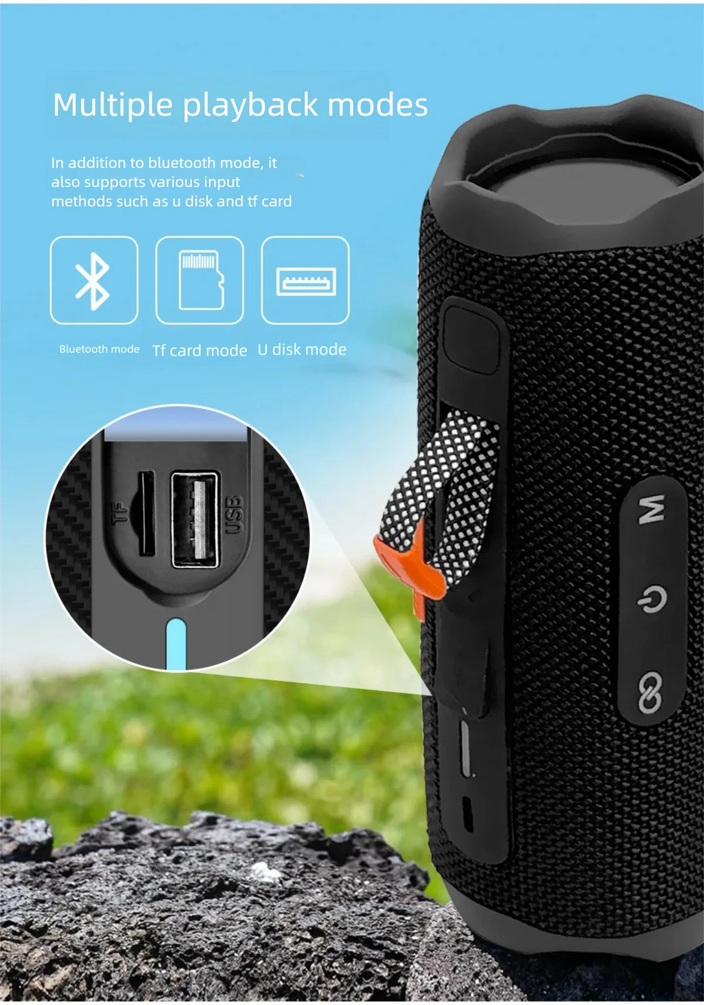 WBH Bluetooth Speakers Enhanced Bass Portable Outdoor Wireless Speaker 30Hrs IP7 Waterproof Shower Speaker Bluetooth 5.3