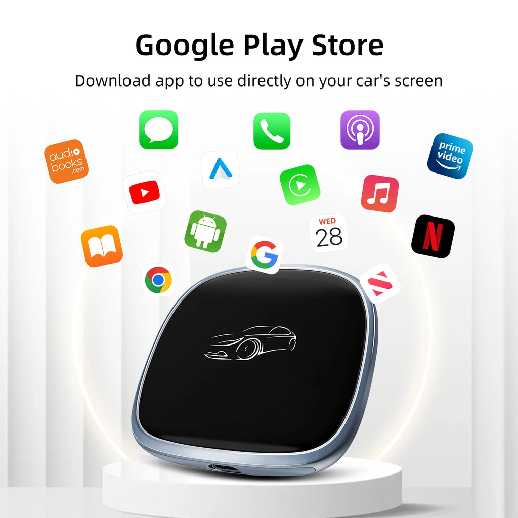 3-in-1 System Android 13 Car Video Ai Box for Wireless CarPlay Adapter/Android Auto, Ai Box Carplay with GPS, Bluetooth, Wifi