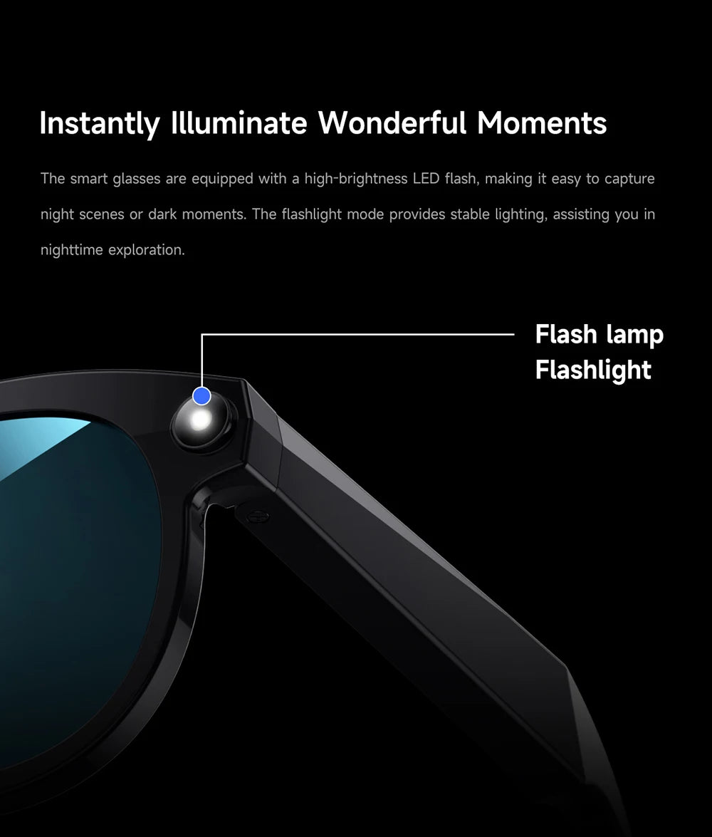 2026 New AI Smart Glasses for Men Women HD Camera 1080P Video AI Voice Assistant Translation Music Playback Bluetooth Calling