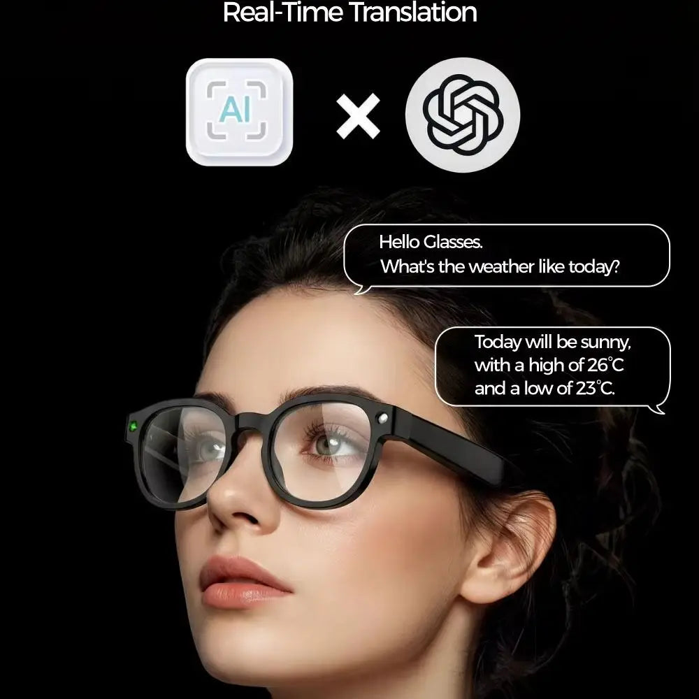 2 in 1 AI Smart Glasses AIMB-S1 Real-time Translation Smart Video Glasses Bluetooth Audio Waterproof Intelligent Eye Glasses