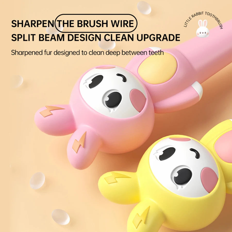 Kid's cartoon rabbit soft  toothbrush gently cleans