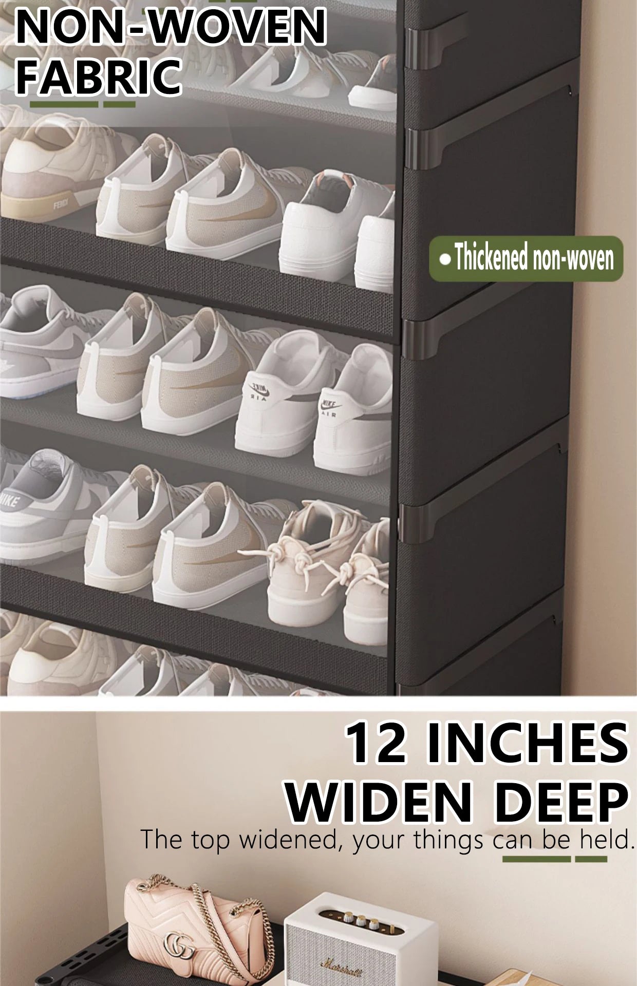 5/7-Layer Shoe Cabinet Dustproof Shoe Rack Shoe Hanger Organizer Shelf Holder Shoe Storage Cabinet Space Saving With Clear Lid