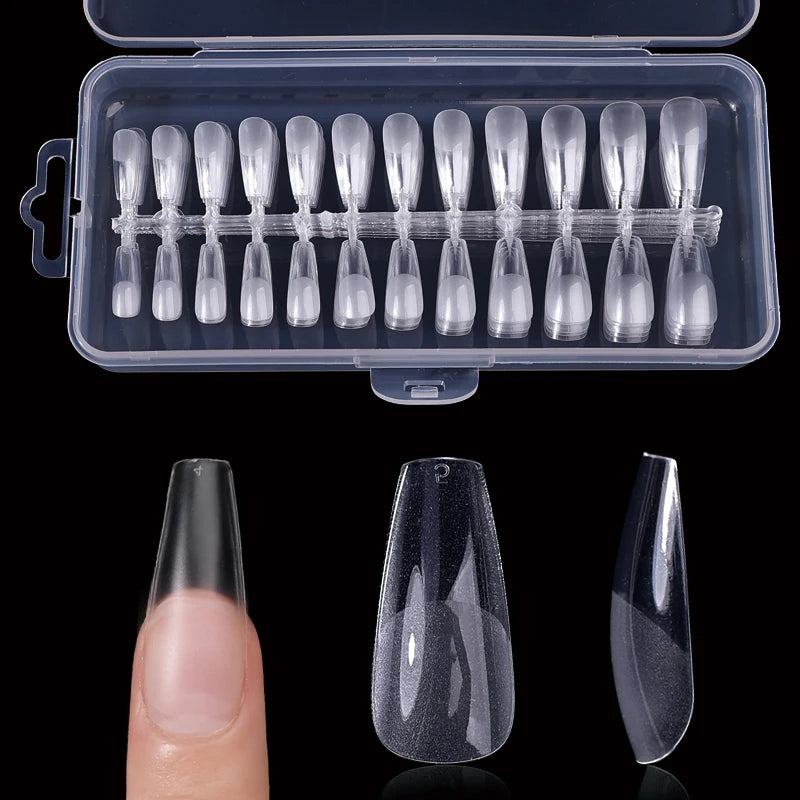 Nail Press on Tips  Short Artificial American Capsules Long Soft Gel Almond