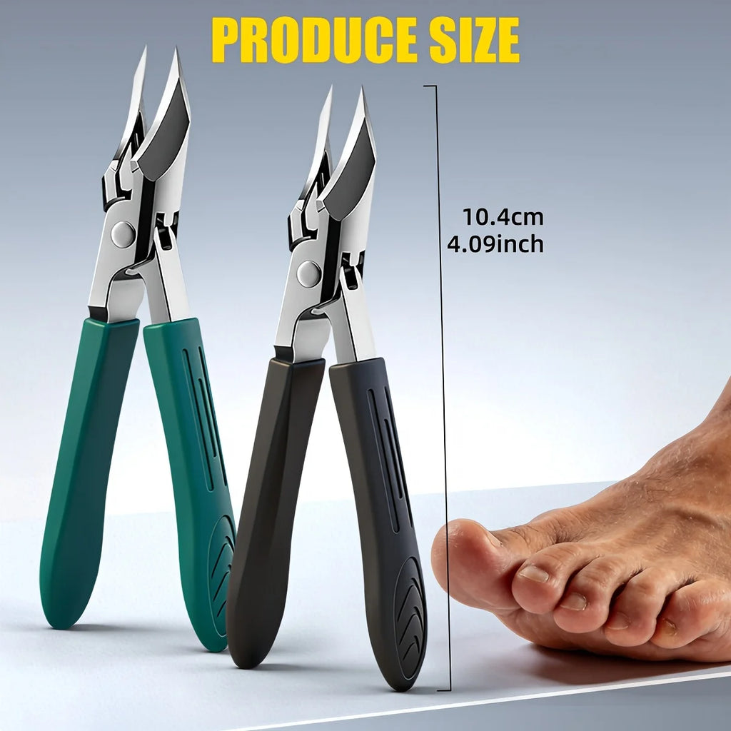 Ergonomic Thick Nail And Toenail Care Tools - Stainless Steel Precision Trimmer, Equipped with Ultra-Fine Angled Blade Design
