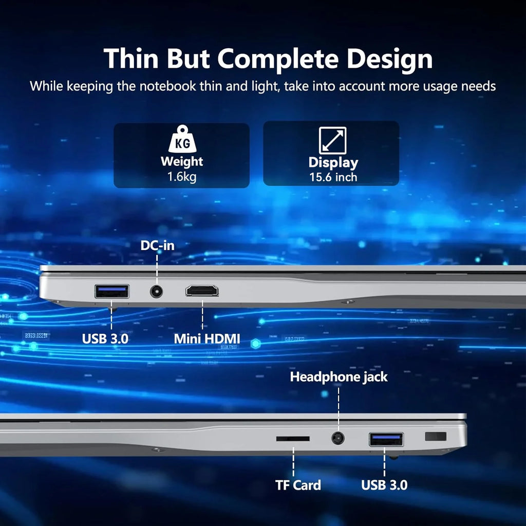 15.6" Windows 11 Laptop Computer Intel Core i9 9900 16GB RAM 1TB SSD Laptops Office Computer PC Fingerprint Unlock Notebook