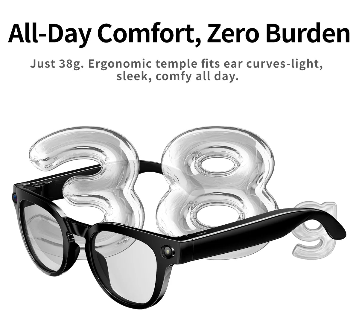 2026 New AI Smart Glasses with Video Camera Outdoor Sunglasses Wi-Fi Transfer BT Calling Audio Record Smart Wearable Headset