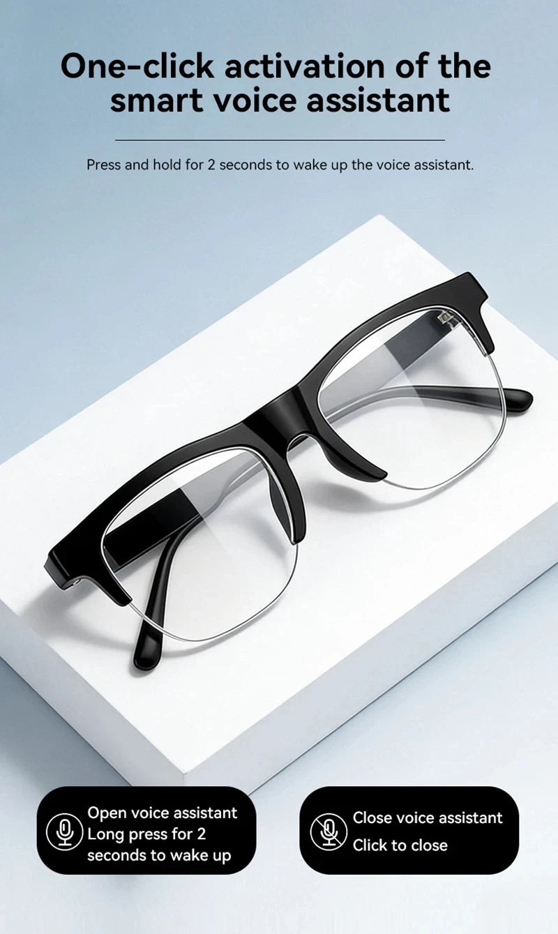 AI Smart Glasses Translation Hands-Free Calling AI Chat Logging Music Playback Men Bluetooth Sunglasses Touch Control Camera