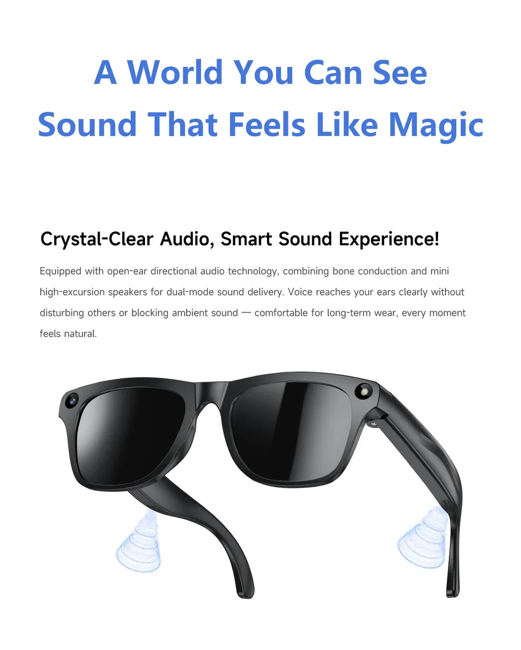 2026 New AI Smart Glasses Anti-Shake Photography AI Interaction Calling Listening to Music Translation Fashionable Smart Glasses