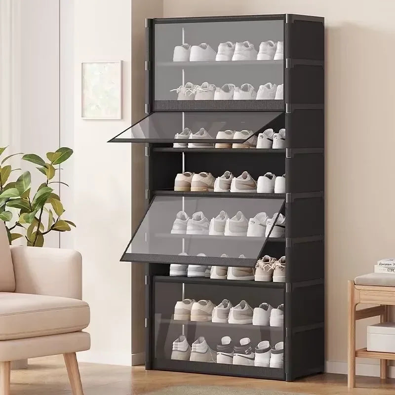 Transparent Multilayer Dustproof Shoe Cabinet Small Space Storage Rack Spacious Organizer Shelf Home Shoe Tidy Storage Solution