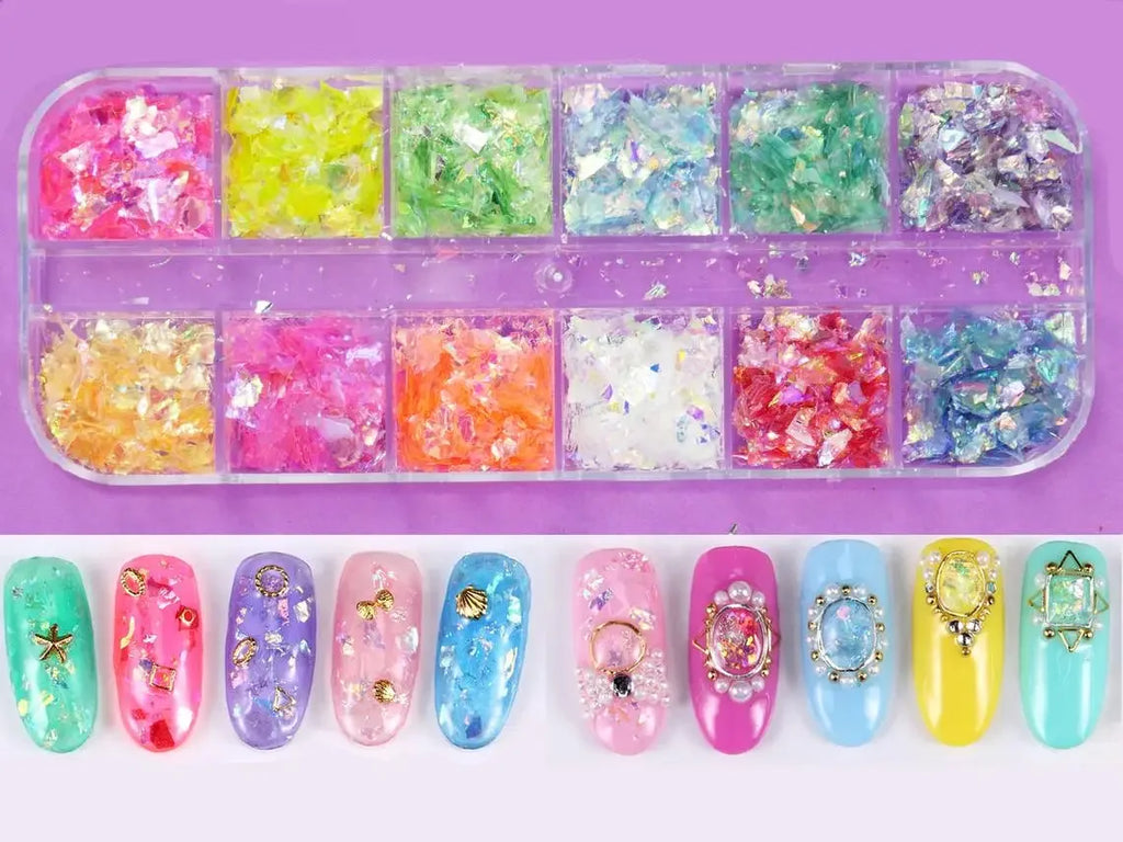 Shiny Mermaid Candy Sequin Nail Glitter Flakes Decoration Charms Irregular Paillette Accessories for Nail Art Stylist Supplies