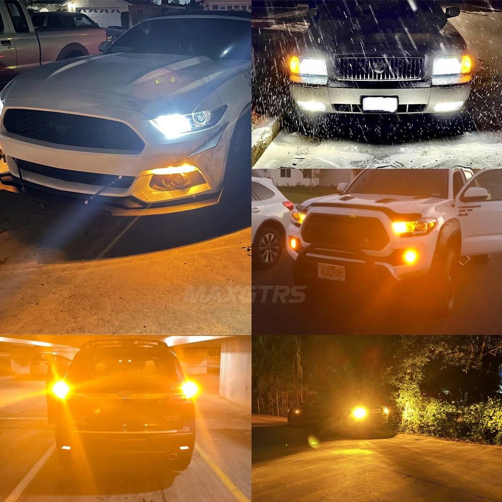 2X Super Bright P21W PY21W LED Canbus No Error 26W BA15S 1156 3000Lm BAU15S No hyper Flash Amber Turn Signal Lamp 2016 Chip Lens